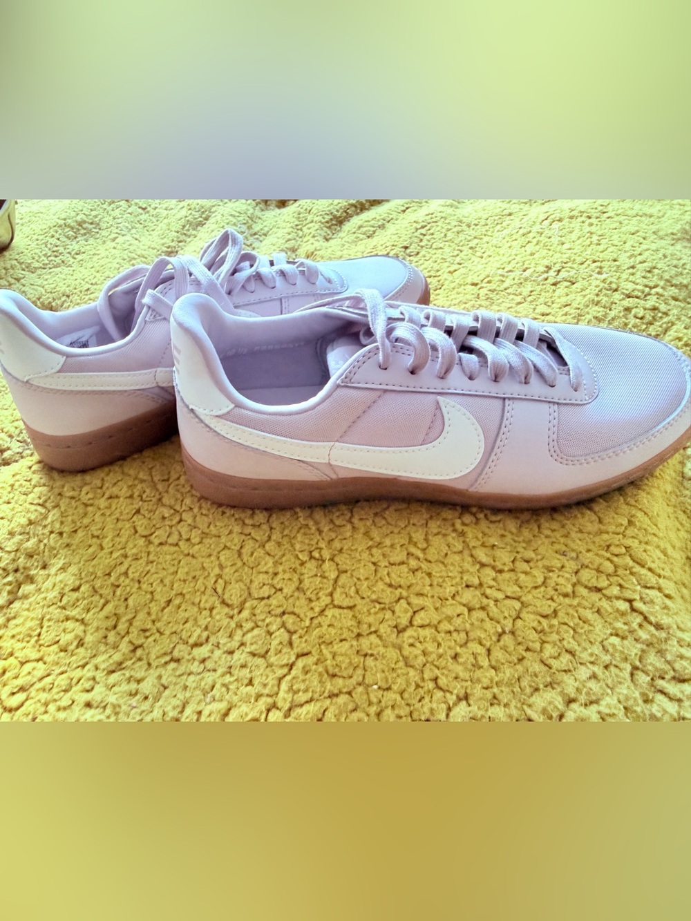 Nike Women's Light Pink Low-Top Sneakers with White Swoosh 10.5 Size